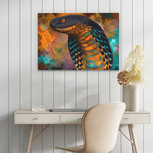 Cobras Teal Fire - Luxury Wall Art
