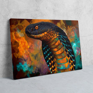Cobras Teal Fire - Luxury Wall Art