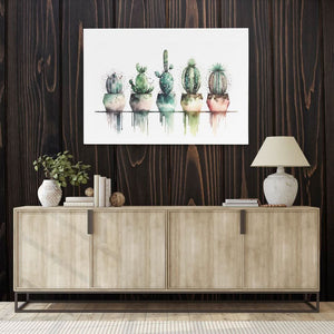 Colored Spots Cactus - Cactus Canvas Print