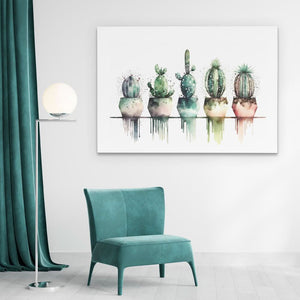 Colored Spots Cactus - Framed Art Print