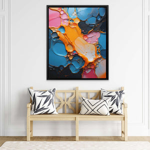 Colorful Chaos - Abstract Blue Canvas Wall Art