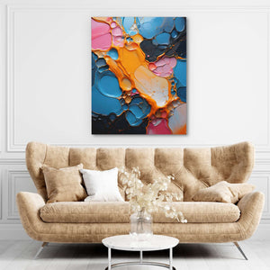 Colorful Chaos - Blue Canvas Print