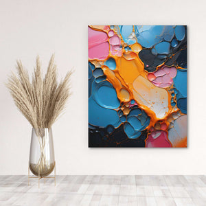 Colorful Chaos - Abstract Wall Art in Black Frame