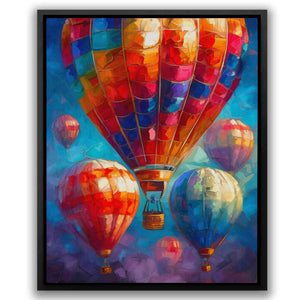 Colorful Heights - Blue Hot Air Balloon Canvas Print