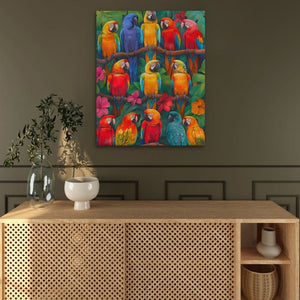 Colorful Parrots - Colorful Wall Art