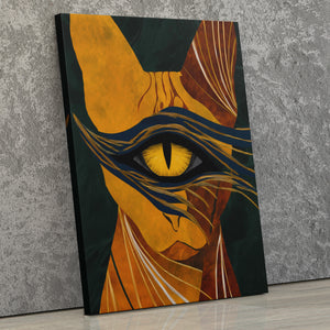 Copper Cat Oracle - Cat Wall Art in Black Frame