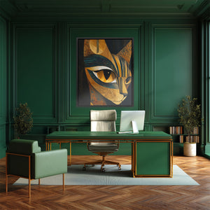 Copper Feline Fragments - Luxury Wall Art