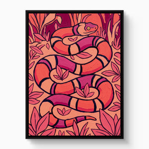 Coral Snake Swirl โ coral snake swirl white studio framed black