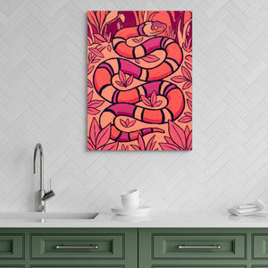 Coral Snake Swirl โ coral snake swirl sq green kitchen 1port flush print