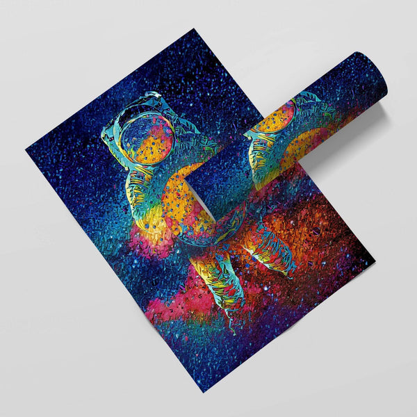 Cosmic Astronaut Semi-gloss Print in a room