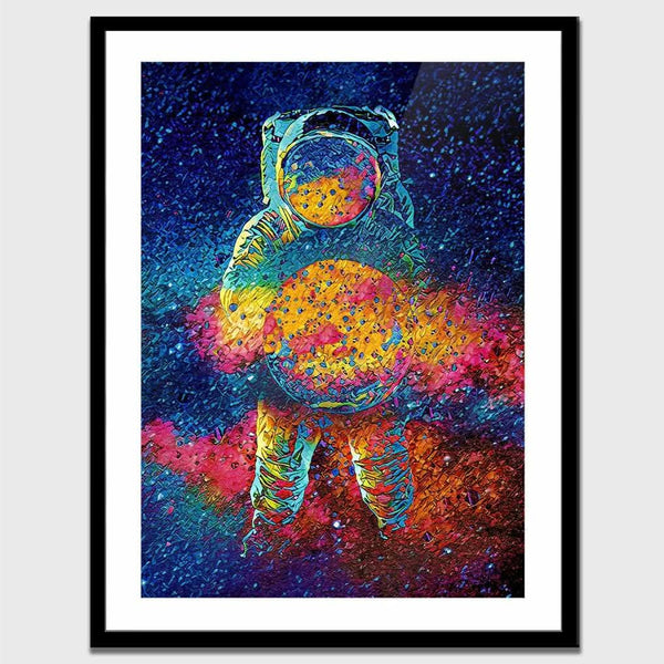Cosmic Astronaut Semi-gloss Print in a room