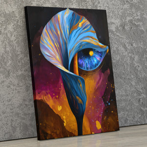 Cosmic Calla Vision - Floral Wall Art in Black Frame