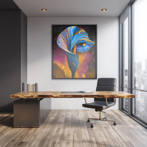 Cosmic Calla Vision - Blue Floral Canvas Print
