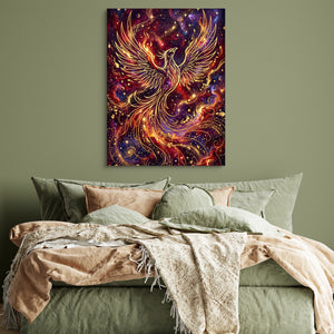 Cosmic Phoenix Soaring โ cosmic phoenix soaring sq green bedroom 1port flush print