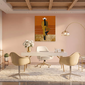 Cowboy Fence Post Relaxed - Luxury Wall Art