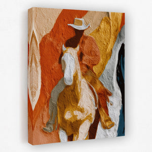 Cowboy Horse Ochre - Luxury Wall Art