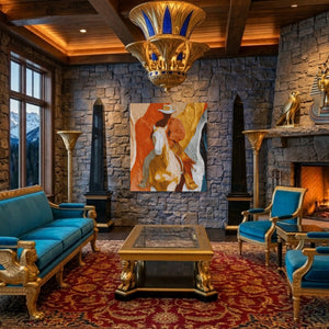 Cowboy Horse Ochre - Luxury Wall Art