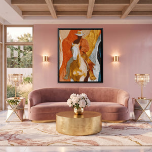 Cowboy Horse Ochre - Luxury Wall Art