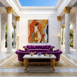 Cowboy Horse Ochre - Luxury Wall Art