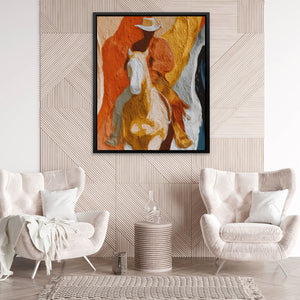 Cowboy Horse Ochre - Luxury Wall Art