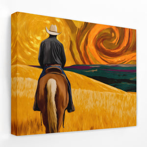 Cowboy Starry Pasture — Cowboy Starry Pasture Landscape Side View Mirror Wrap 135