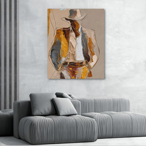 Cowboy Striped Gestural - Luxury Wall Art