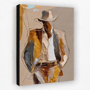 Cowboy Striped Gestural - Luxury Wall Art