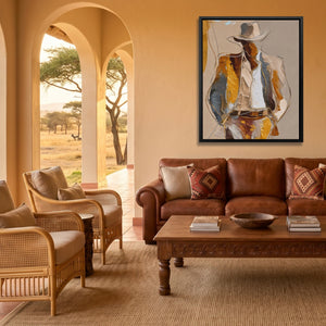 Cowboy Striped Gestural - Luxury Wall Art