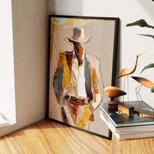 Cowboy Striped Gestural - Luxury Wall Art