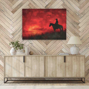 Cowboy Sunrise - Large Canvas Print