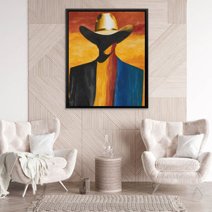 Cowboy Sunset Silhouette - Luxury Wall Art