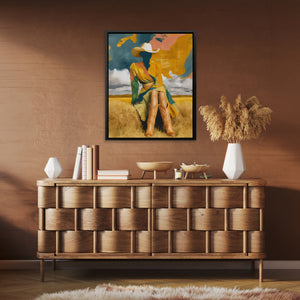 Cowgirl Prairie Gold canvas wall art, room view
