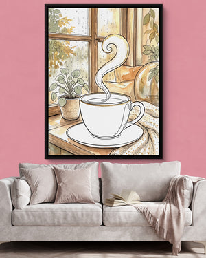 Cozy Window Cup โ cozy window cup psd pink wall pink couch 1port framed black