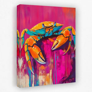 Crab And Claws - Beach House Canvas Wall Art