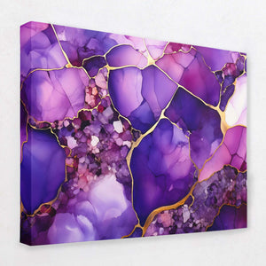 Cracked Amethyst - Amethyst Canvas Wall Art