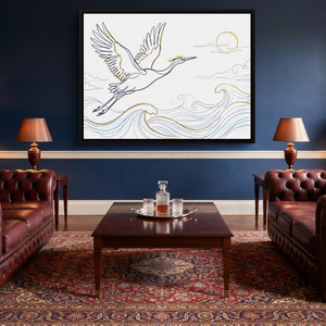 Crane Ocean Journey — crane ocean journey sq lounge wall 1land framed black