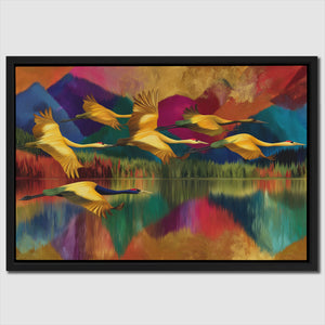 Cranes Mountain Reflection — Cranes Mountain Reflection Close Up Landscape 86