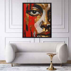 Crimson Elegance - Large Abstract Canvas Print