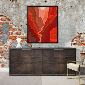 Crimson Sunset - Abstract Red Canvas Wall Art