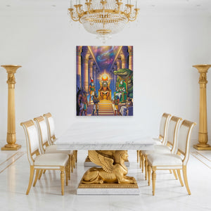 Crocodile Divine Assembly - Luxury Wall Art