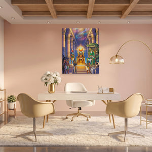 Crocodile Divine Assembly - Luxury Wall Art
