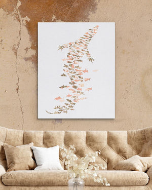 Crocodile in Ocean Forms - Luxury Wall Art