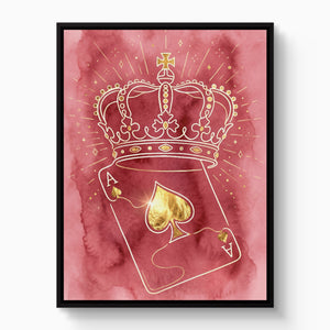 Crown Over Spades โ crown over spades white studio framed black