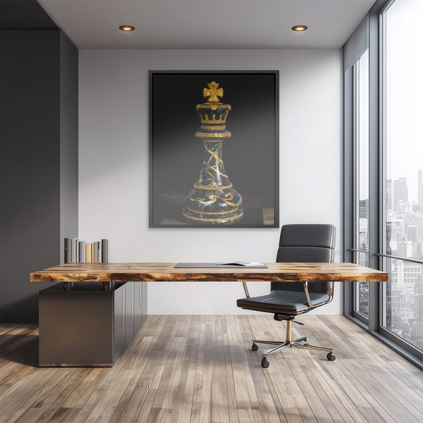 Crowned Chess Authority in a room