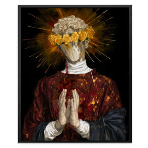 Crowned Prayer Statue - Luxury Wall Art