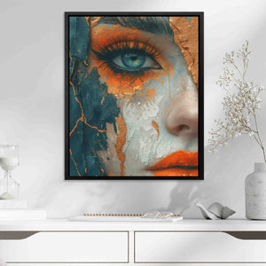 Cryptic Gaze - Female Wall Art in Black Frame