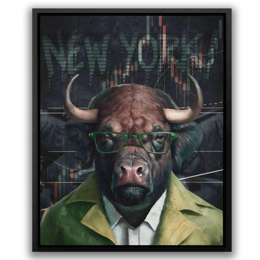 Crypto Bullish - Modern Wall Art in Black Frame