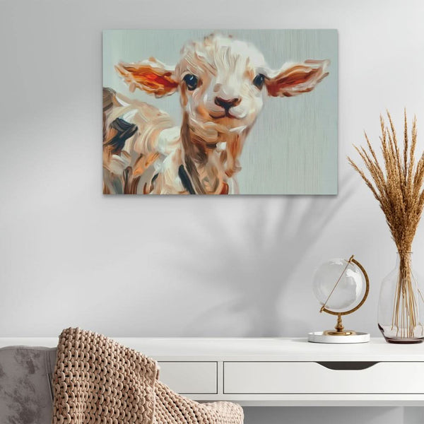 Cute Lamb Close-Up in a room