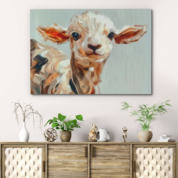Cute Lamb Close-Up in a room