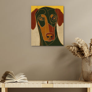 Dachshund in Stained Glass